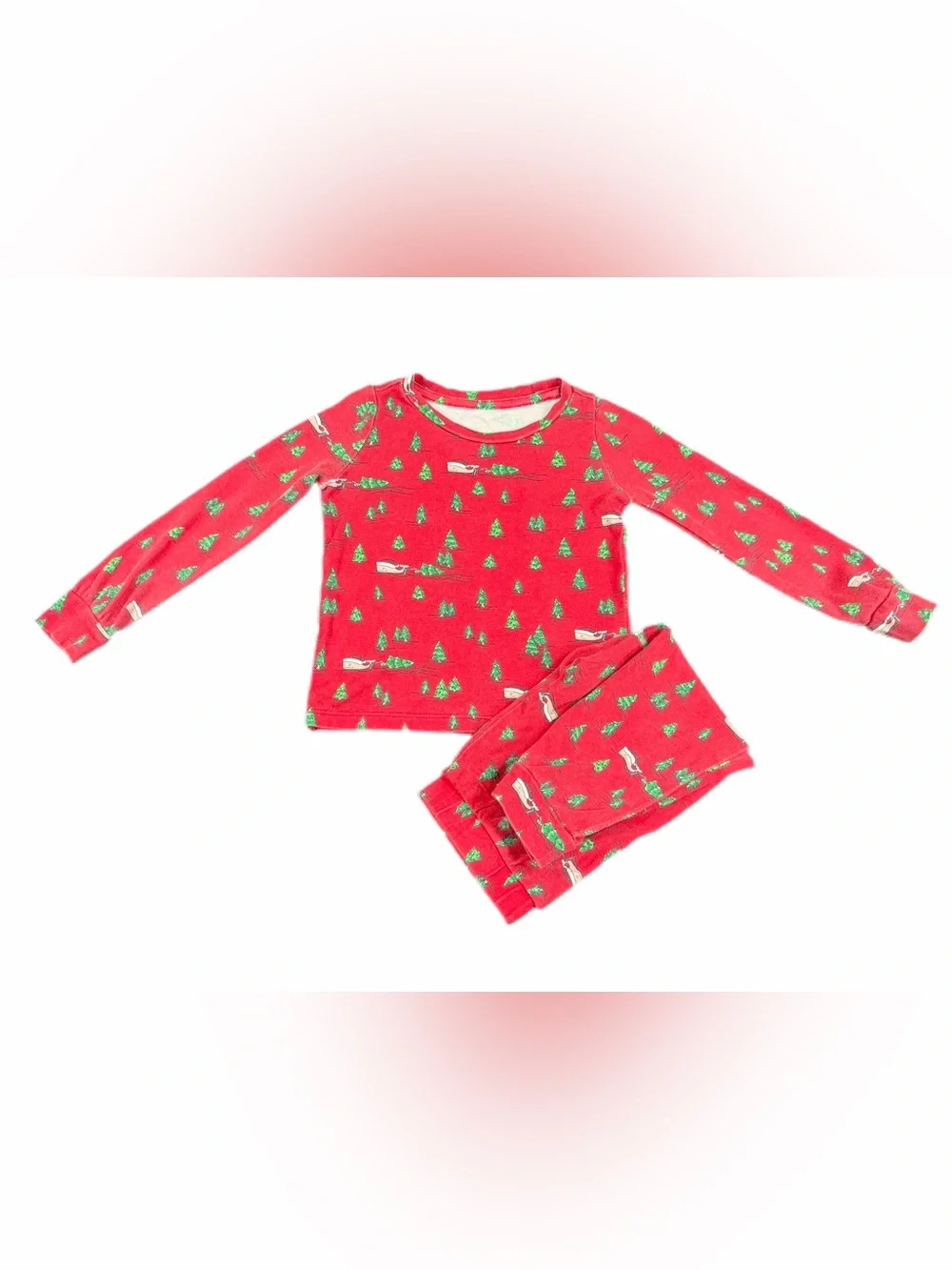VINEYARD VINES Girls’ Red Christmas Tree Farm Whales Pima Lounge Set - 2T